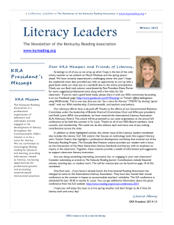 Literacy Leaders - Kentucky Reading Association
