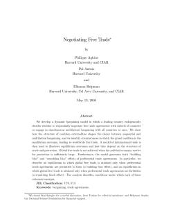 Negotiating Free Trade&lowast;