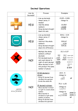 Decimal Operations