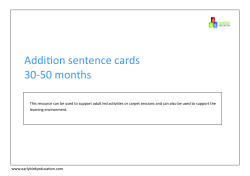 Addition sentence cards 30