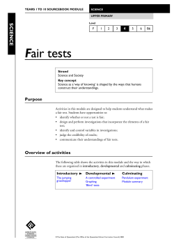 Fair Tests: Science (1999) sourcebook modules