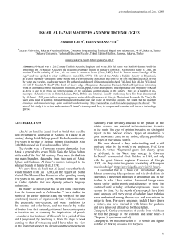 ISMAIL AL JAZARI MACHINES AND NEW TECHNOLOGIES