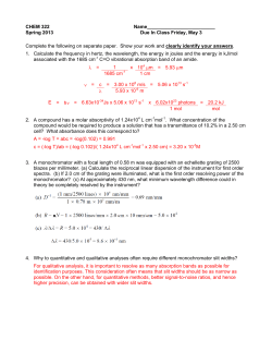CHEM 322 Name_________________________ Spring 2013 Due