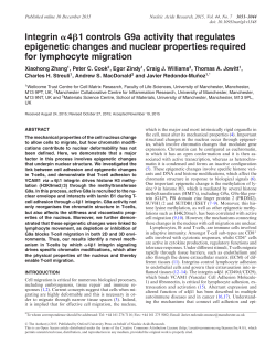 Integrin 4 1 controls G9a activity that regulates