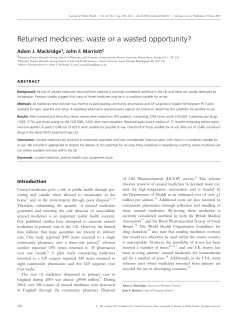 Returned medicines: waste or a wasted