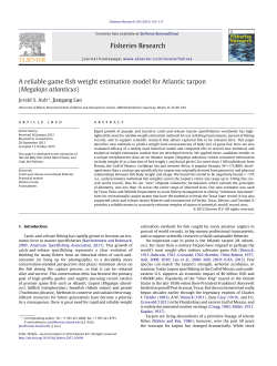 A reliable game fish weight estimation model for Atlantic tarpon