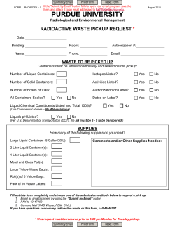 Purdue University Radioactive Waste Pickup Request