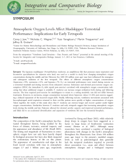 Atmospheric oxygen levels affect mudskipper terrestrial performance