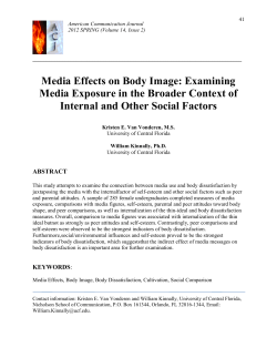 Media Effects on Body Image: Examining Media