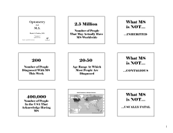 200 400,000 2.5 Million 20-50 What MS is NOT&hellip; What MS is NOT
