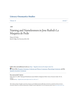 Naming and Namelessness in Jose Ruibal`s La Maquina de Pedir
