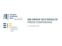 2016 presentation - European Investment Bank