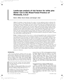 Landscape analysis of risk factors for white pine blister rust in the