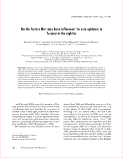 On the Factors that May Have Influenced the Esca Epidemic in the