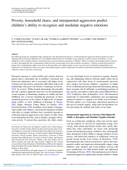 Poverty, household chaos, and interparental