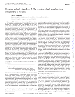 Evolution and cell physiology. 2. The evolution of cell - AJP-Cell