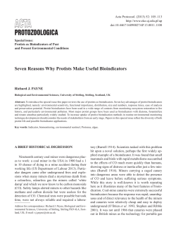 Seven Reasons Why Protists Make Useful Bioindicators