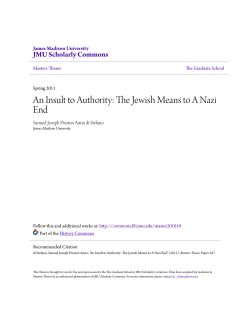 An Insult to Authority: The Jewish Means to A Nazi End