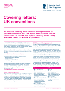 Covering letters: UK conventions