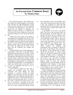 An Excerpt from Common Sense