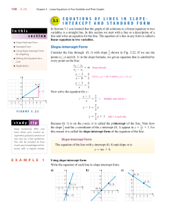 Equations of Lines in Slope-Intercept and Standard Form