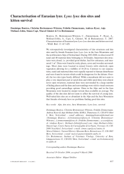 Characterisation of Eurasian lynx Lynx lynx den sites and kitten