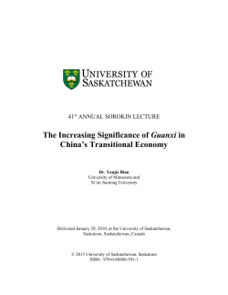 The Increasing Significance of Guanxi in China`s Transitional