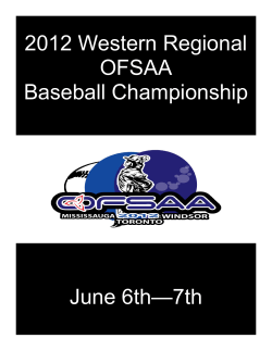 2012 Western Regional OFSAA Baseball Championship June 6th