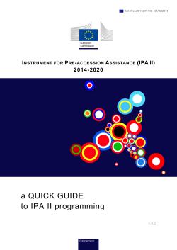 a QUICK GUIDE to IPA II programming