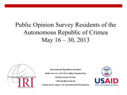 survey of public opinion in Crimea - International Republican Institute