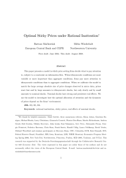 Optimal Sticky Prices under Rational Inattention - Wiwi Uni