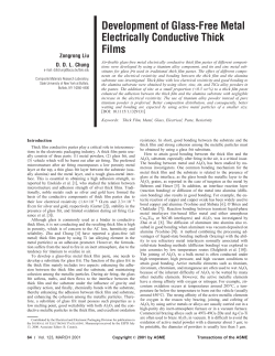 Development of Glass-Free Metal Electrically Conductive Thick Films
