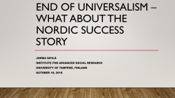 Nordic Welfare State: The home of universal services