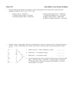 Chem 1711 Born-Haber Cycle, Practice Problems
