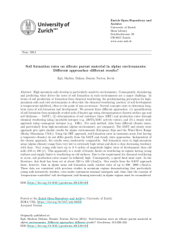 Soil formation rates on silicate parent material in alpine