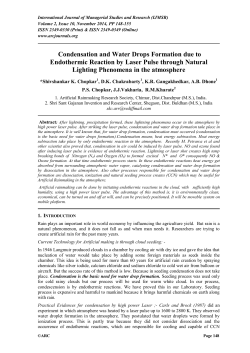 Condensation and Water Drops Formation due to Endothermic