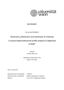 Synonymy, plesionymy and sameness of meaning: A - E