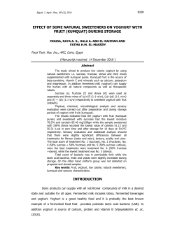 effect of some natural sweeteners on yoghurt