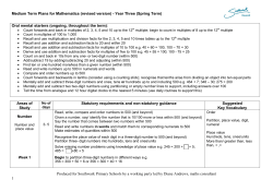 Medium Term Plans for Mathematics (revised version)