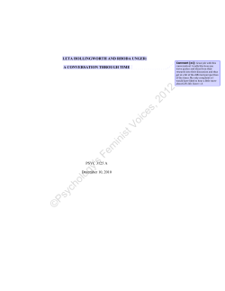 Sample Paper #2 for Imagined Conversations
