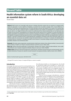 Health information system reform in South Africa