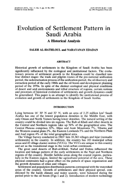 Evolution of Settlement Pattern in Saudi Arabia