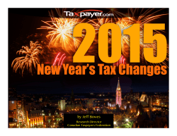 2015 New Year`s Tax Changes - Canadian Taxpayers Federation