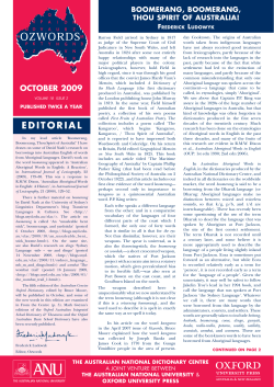 Ozwords, October 2008. - Australian National Dictionary Centre