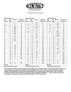 Flange Insulation Bolt Torque recommendations