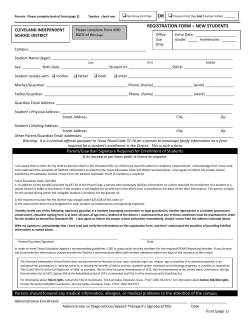 New Student Registration Form