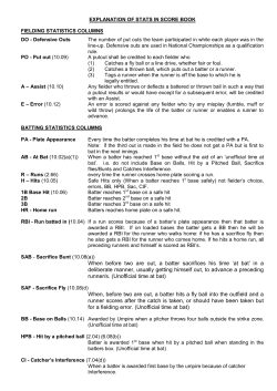 explanation of stats in score book