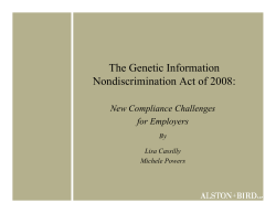 The Genetic Information Nondiscrimination Act of 2008: New