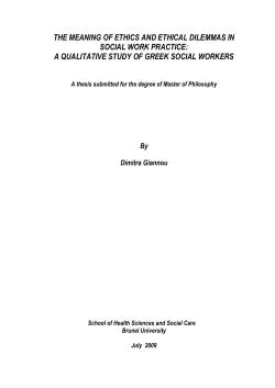 the meaning of ethics and ethical dilemmas in social work practice