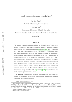 Best Subset Binary Prediction arXiv:1610.02738v2